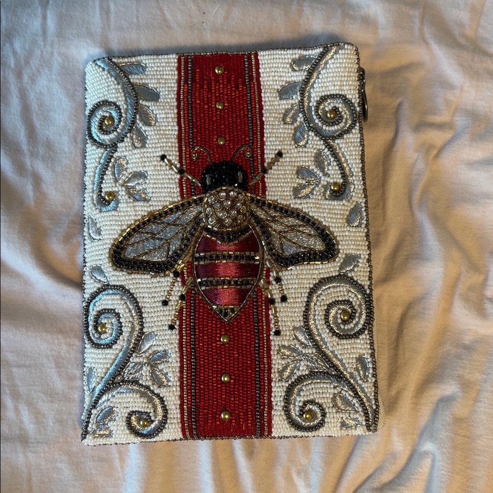 MARY FRANCES BUMBLE BEE CLUTCH Beaded Bee Embellished Clutch